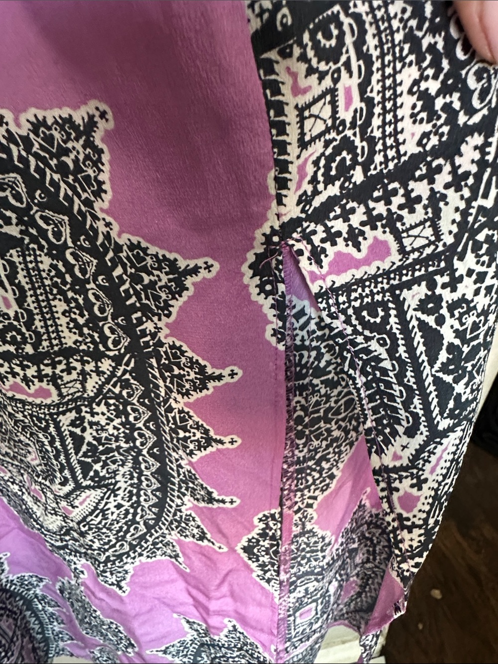 Maeve Pink and Black Paisley Maxi Dress 100% silk - Picture 4 of 8